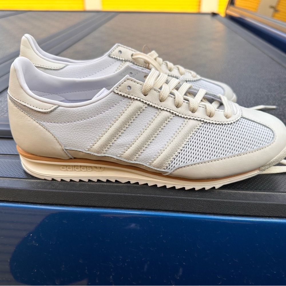 Adidas Women’s Cream and White Sneakers